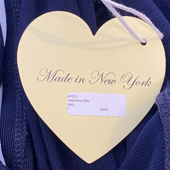 MIRROR PALAIS Navy Jersey 'Underwire Polo' Crop Long Sleeve Top - Picture 10 of 10